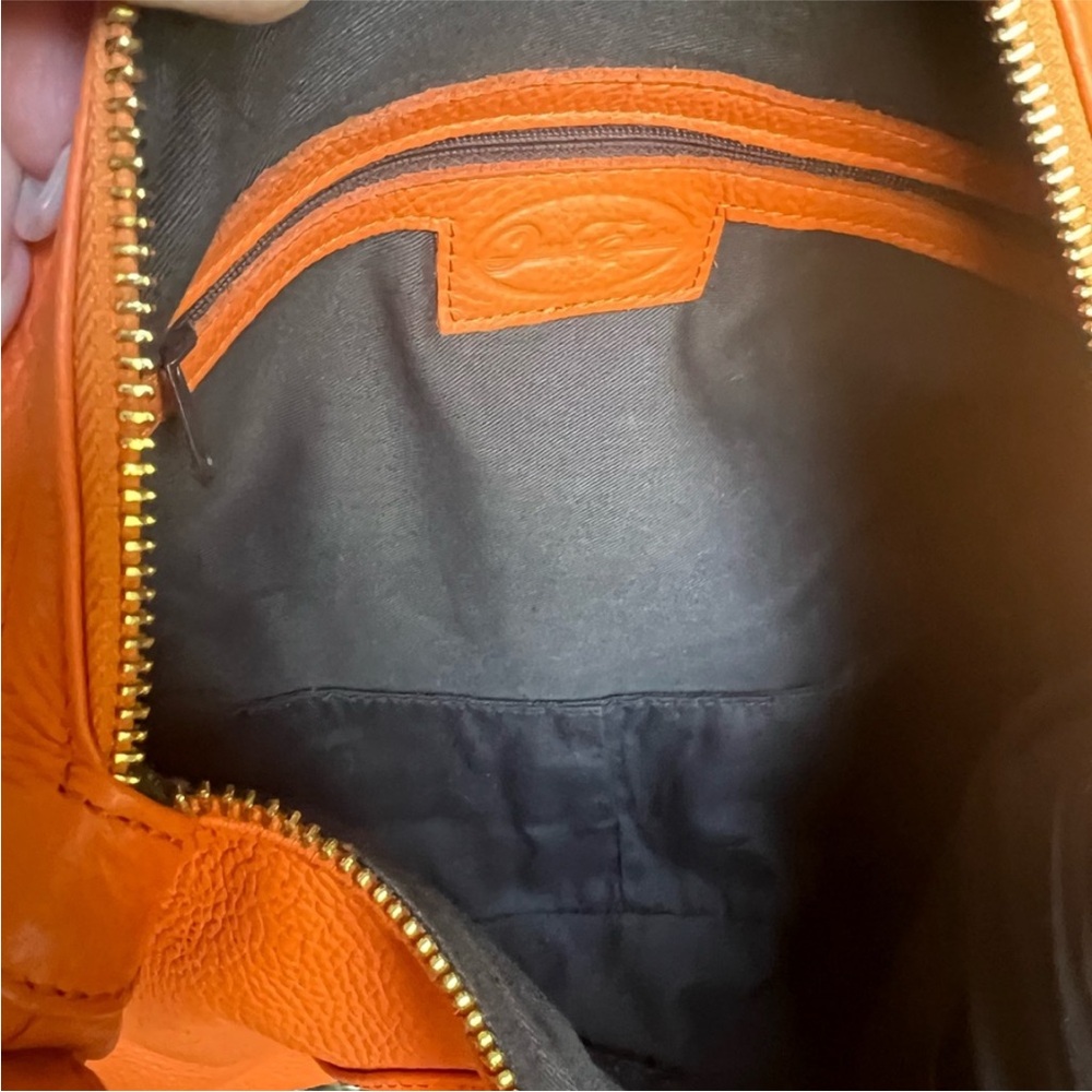 Onna Ehrlich Orange Leather Satchel with Gold Hardware Flawless Like brand new - Picture 8 of 9